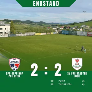 Read more about the article STARKE AUFHOLJAGD IN PEILSTEIN 2:2 (2:0)